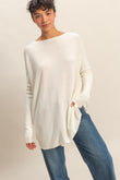 Daydream Drape Cotton Sweater in Ivory