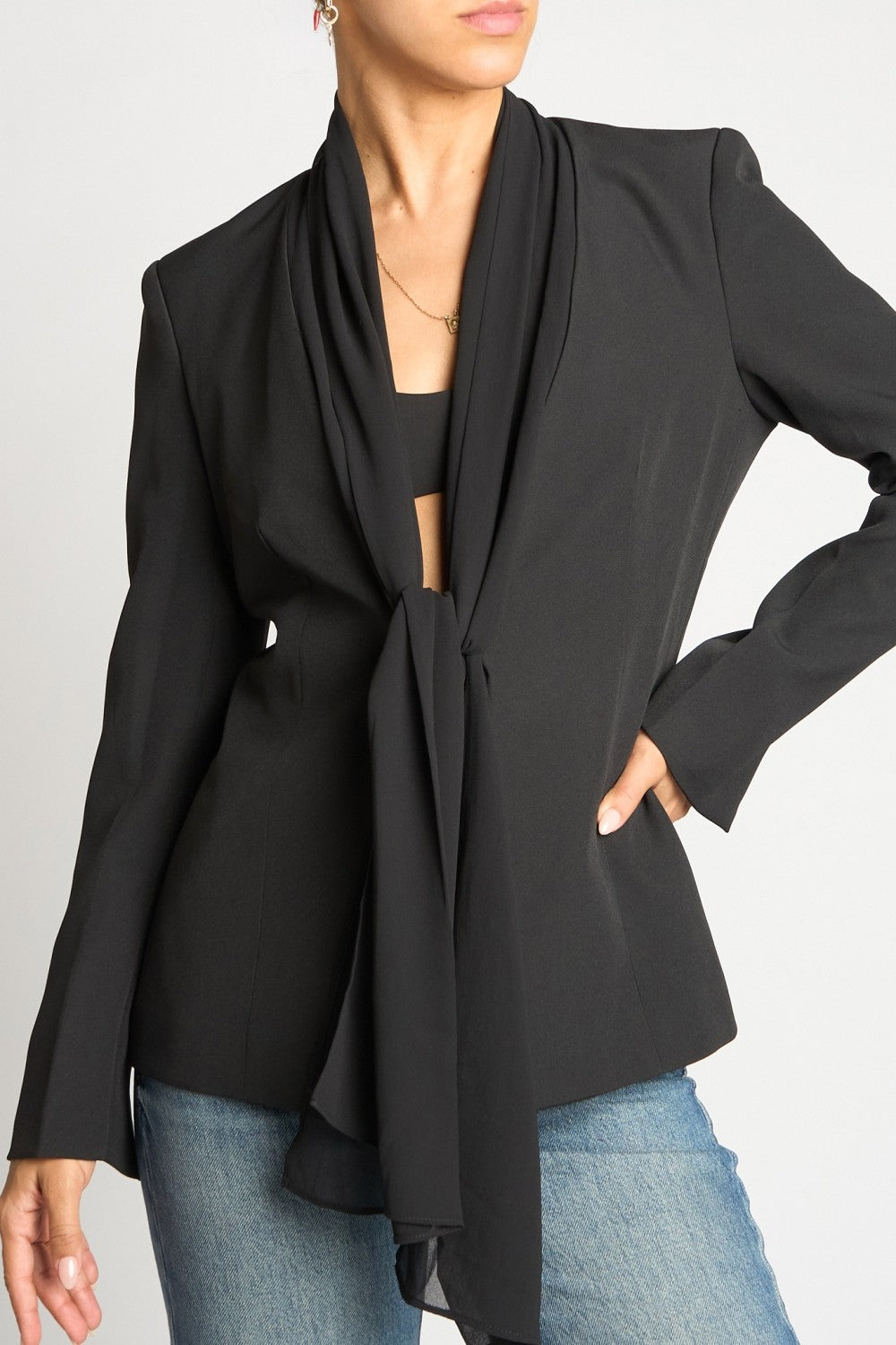 Fit To Be Tied Black Blazer