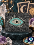 Evil Eye Seed Beaded Storage Bag Pouch Purse