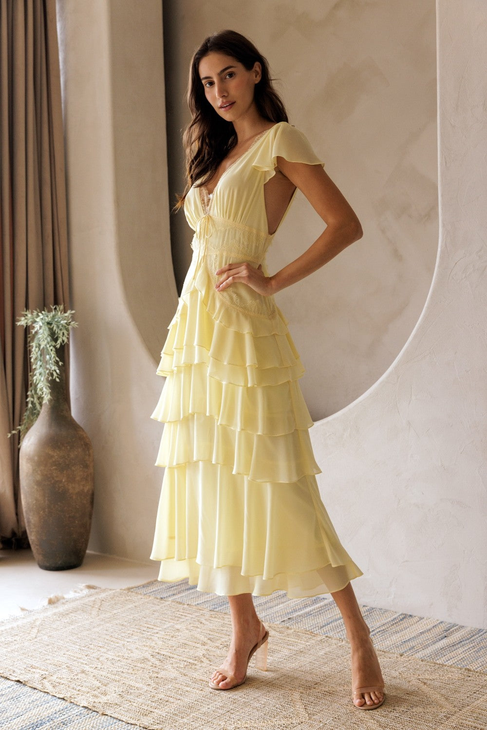 Buttercup Beauty Tiered Ruffle Dress