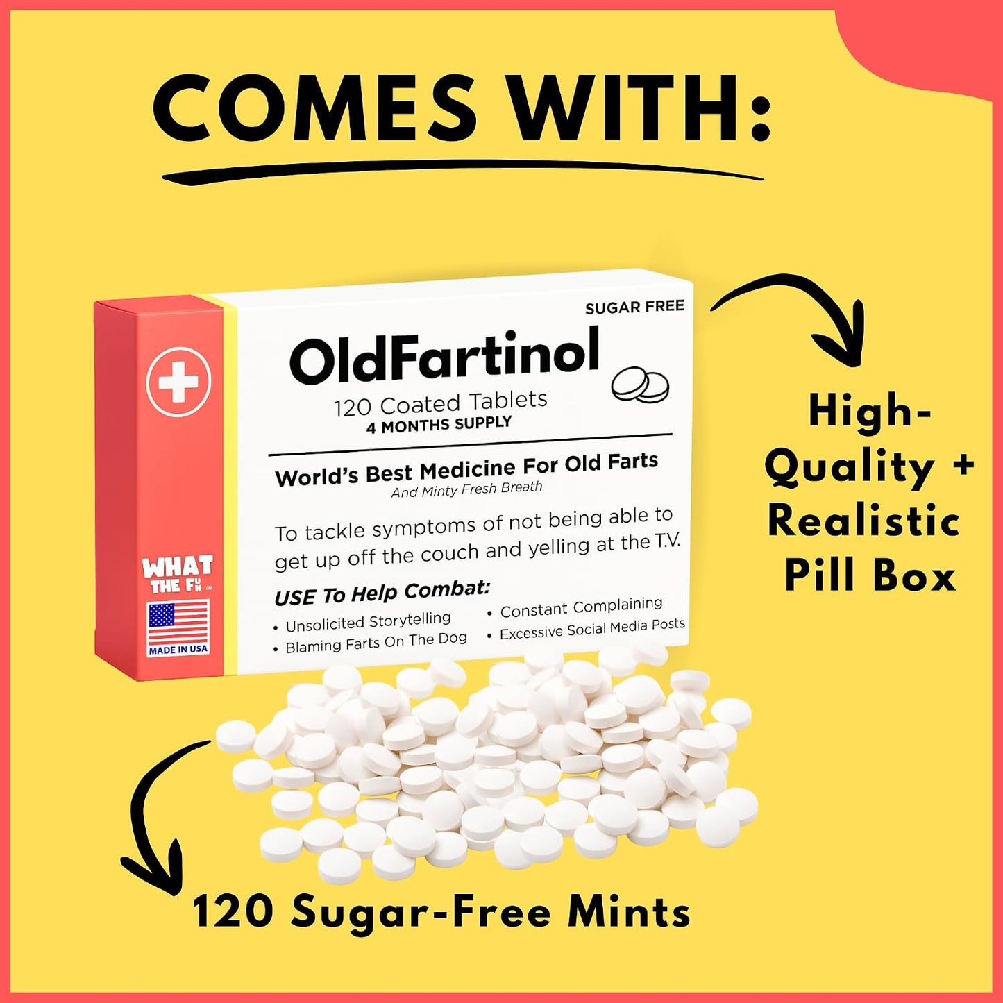 Anti Pills Candy Coated Mints Funny Gag Gift
