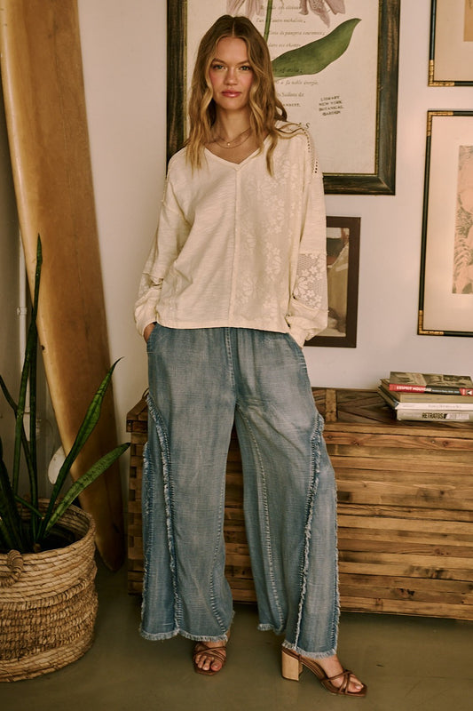 Janis Wide Leg Tencel Leisure Pants