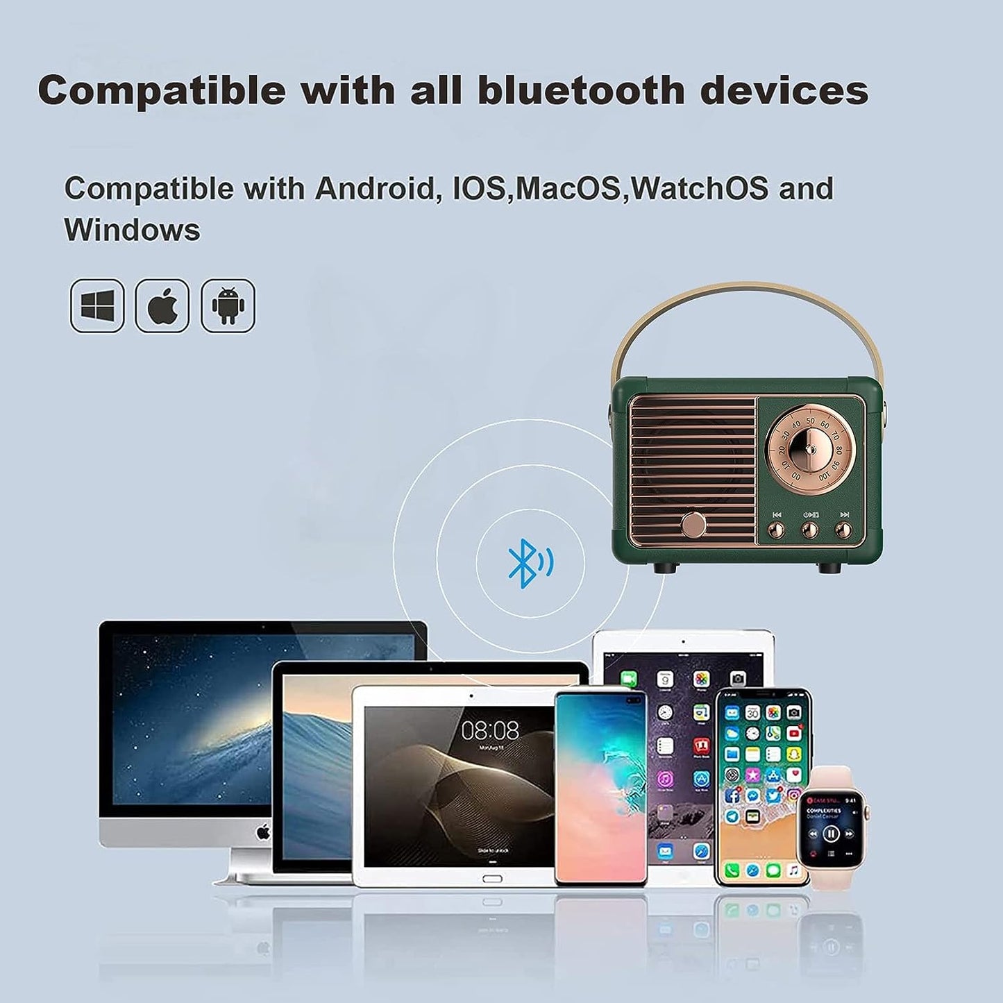Retro Bluetooth Speaker for Desktop or Travel