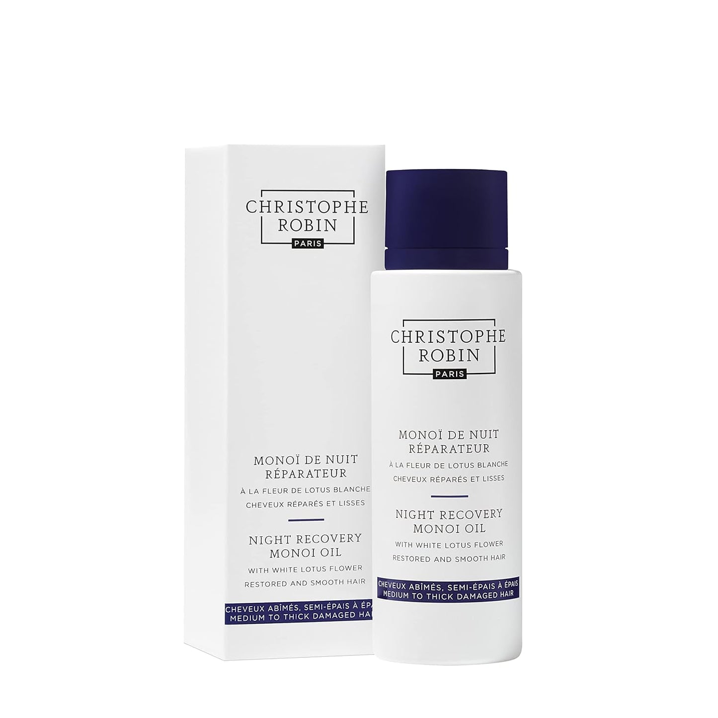CHRISTOPHE ROBIN Night Recovery Monoï White Lotus Flower Hair Oil