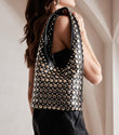 Retro Romy Black Studded Hobo Handbag