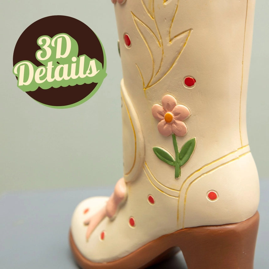 Giddy Up & Party Kickin' Up Blooms Cowgirl Boot Vase