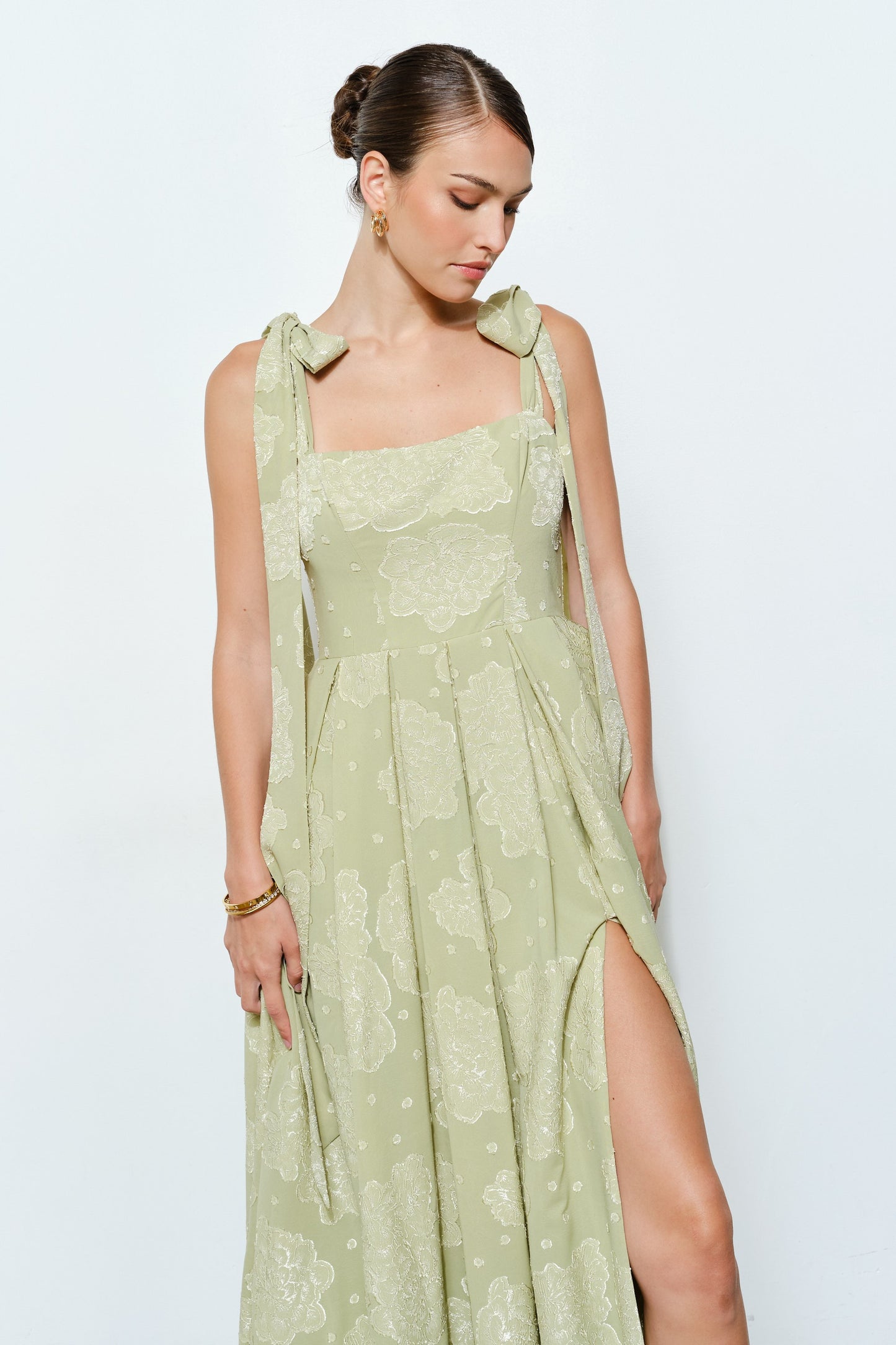Becca Bow Tie Shoulder Floral Dress