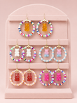 Gummy Bear Charm Beaded Hoop Drop Earrings