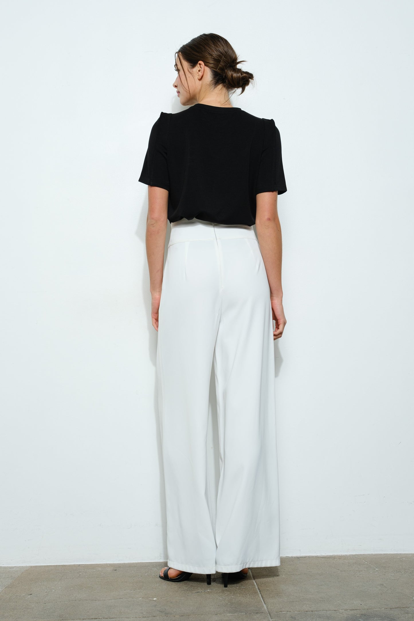 Black White Petal Power Tee Top