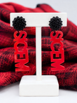 Aretes de fútbol americano de palabras UGA SicEm Pom-Pom
