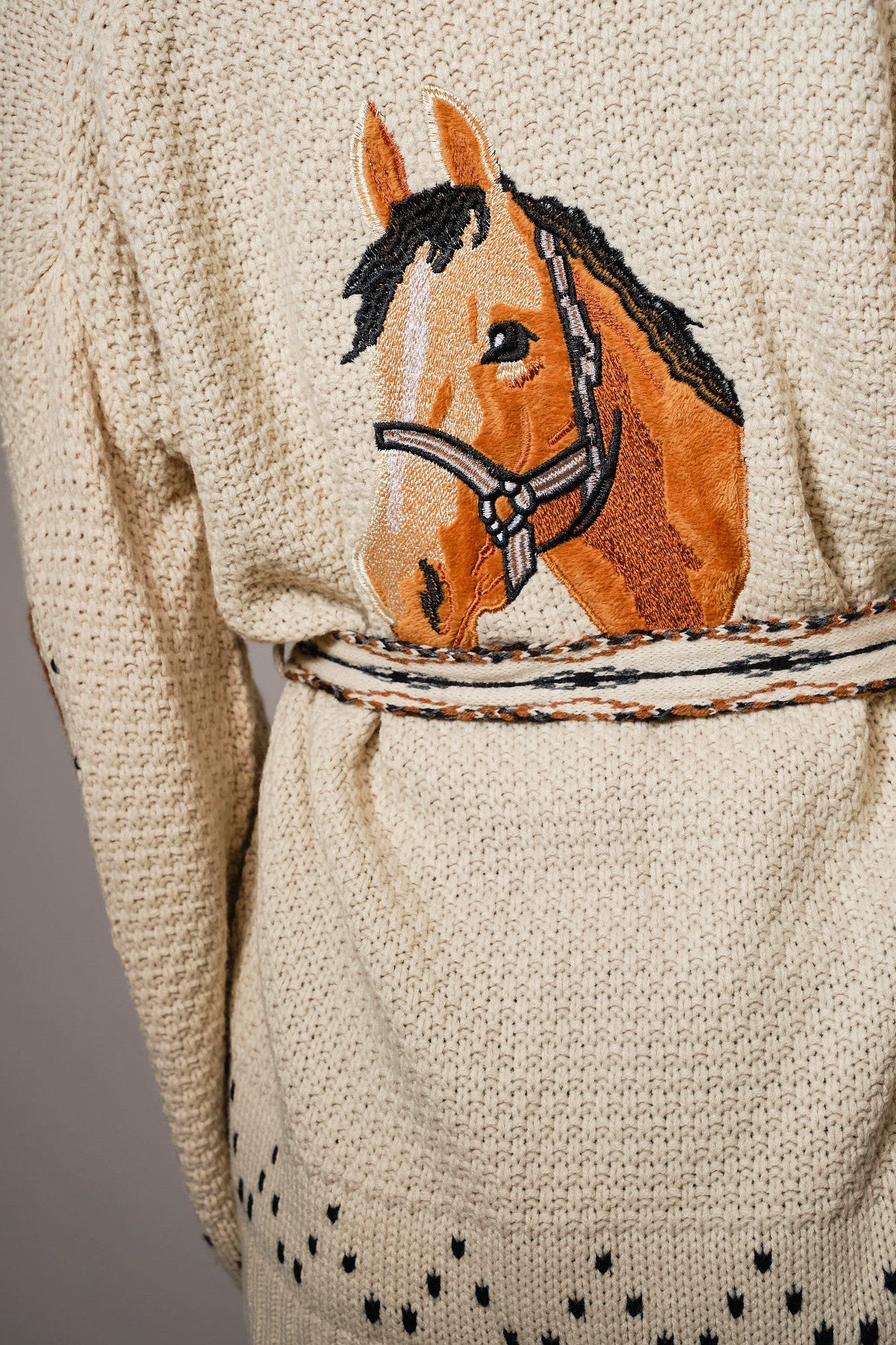 Wild Horses Waist Tie Cardigan