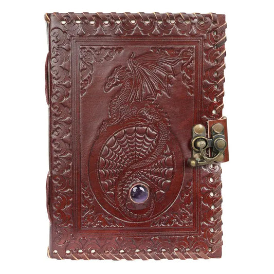 Dragon Spirit Animal Carved Leather Manifest Journal