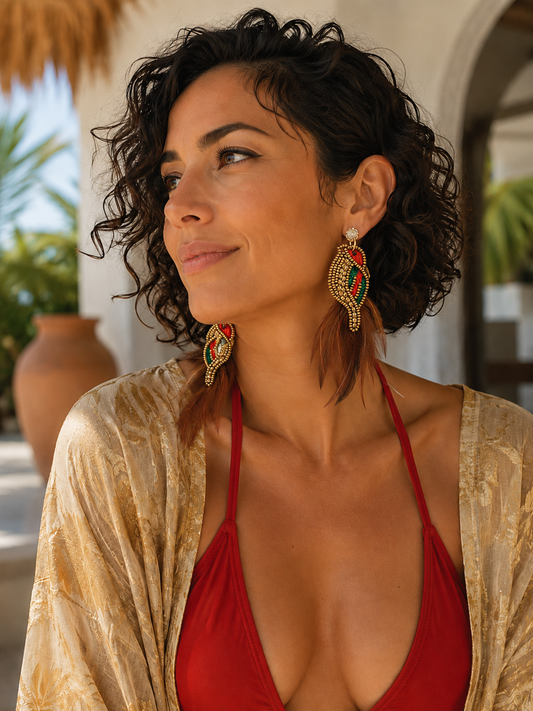 Sing Me A Songbird Beaded Resort Earrings