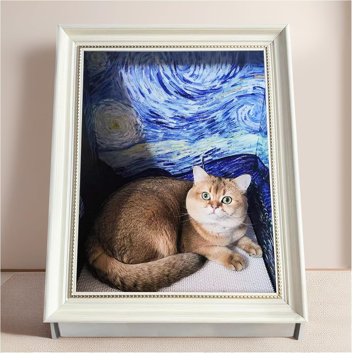 3D Mona Lisa Artwork Cat Scratcher Bed
