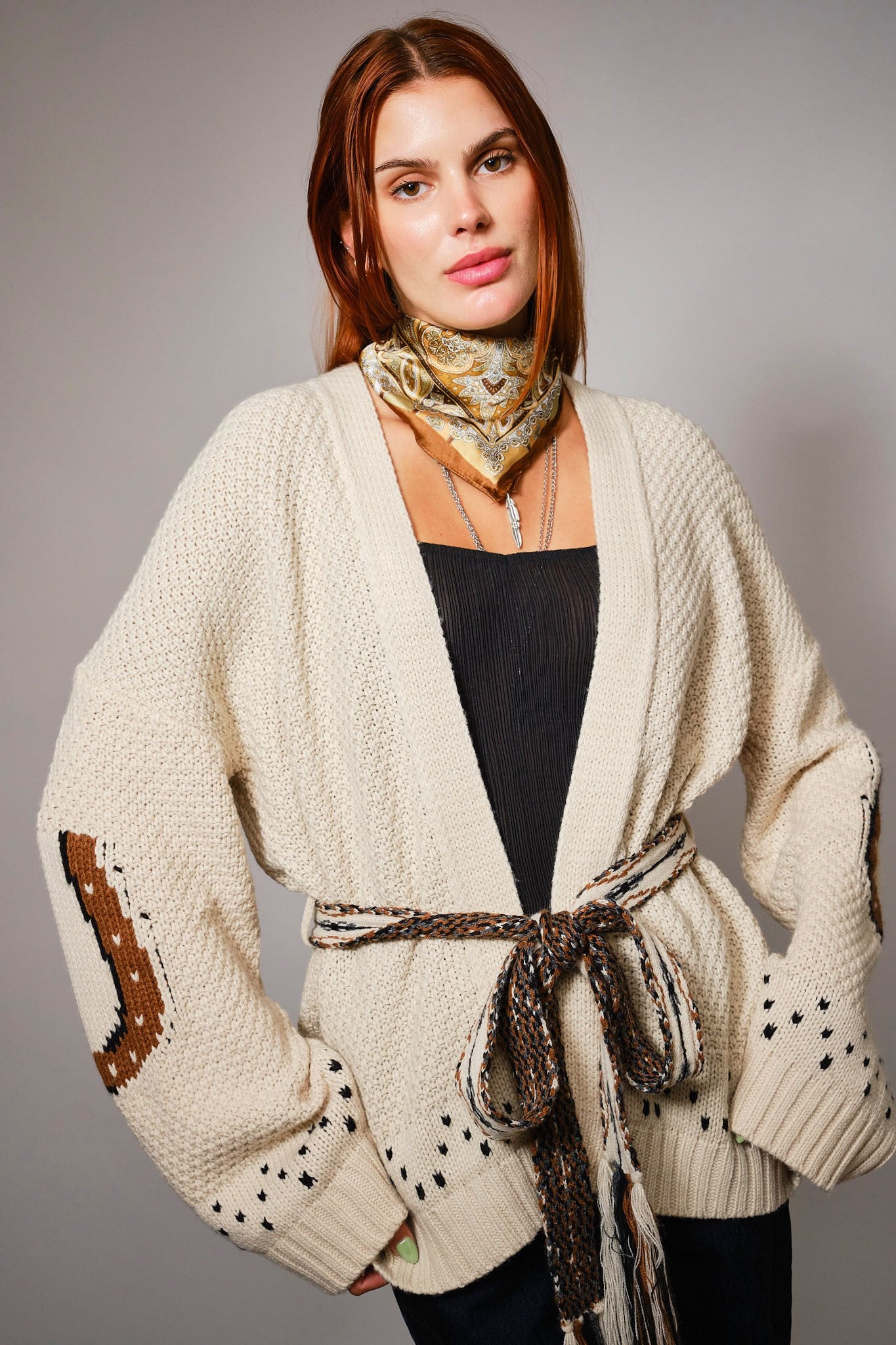 Wild Horses Waist Tie Cardigan