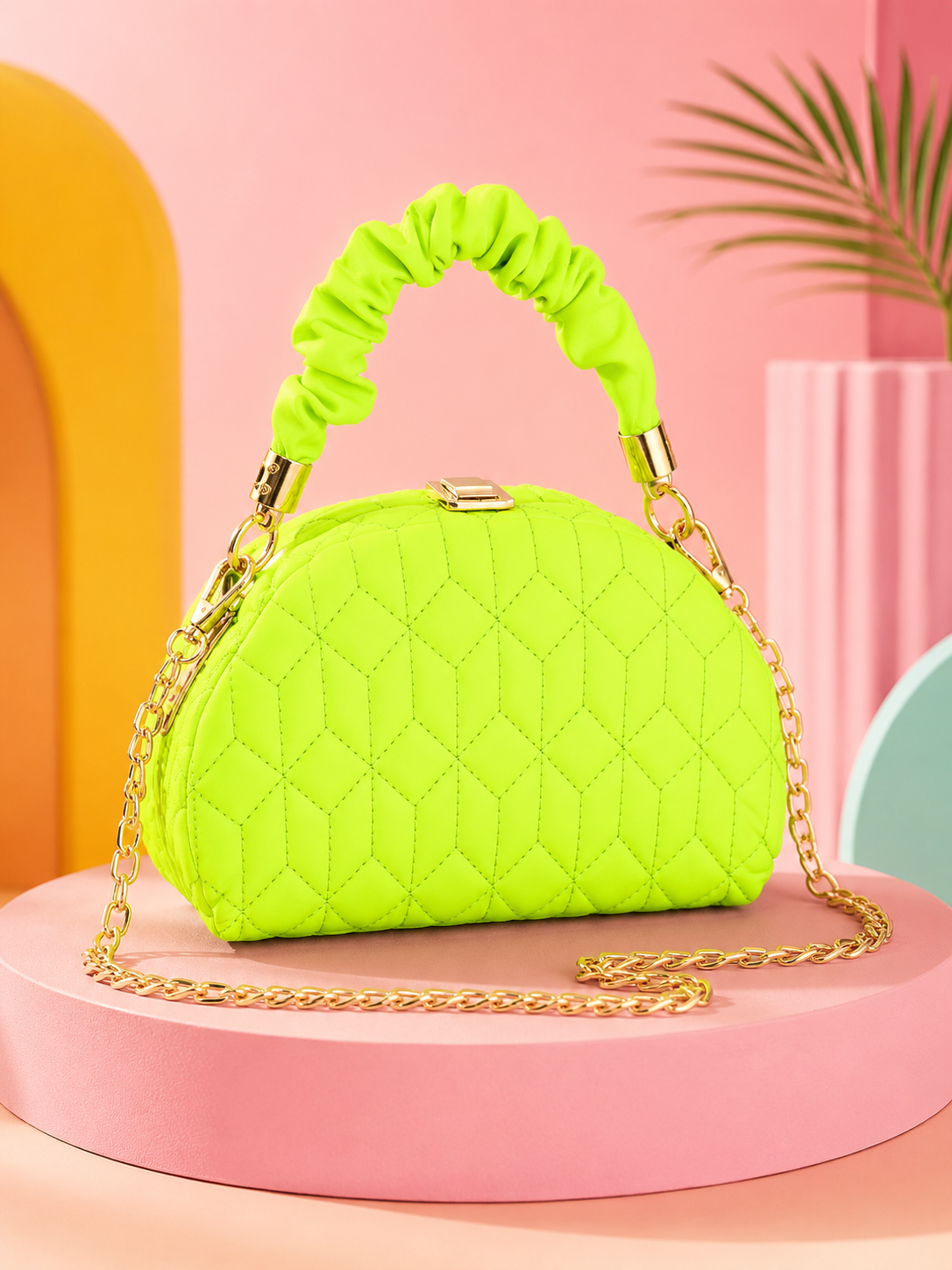 Neon Small Quilted Handbag / Crossbody Bag