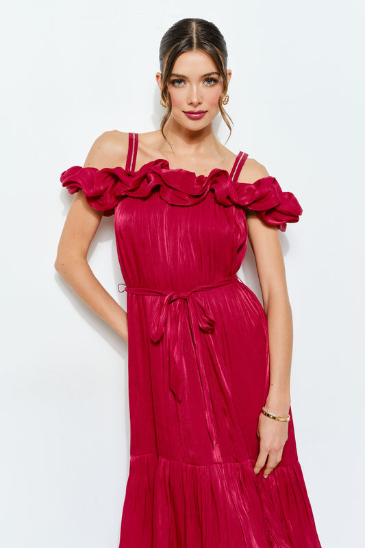 SHIMMER & SHINE RUFFLE PARTY DRESS