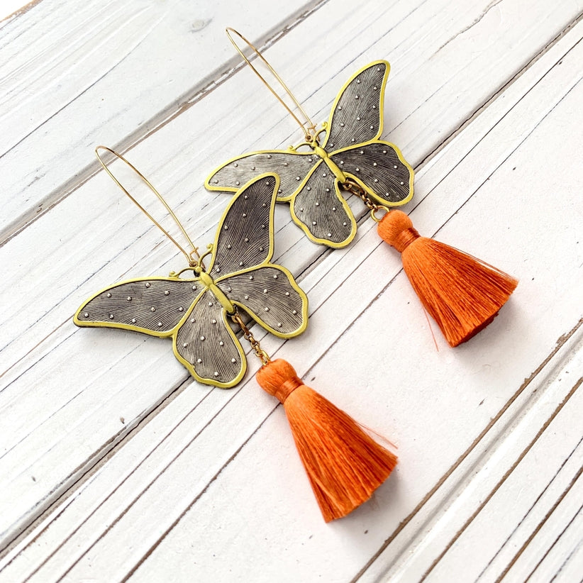 Lenora Dame Butterfly Garden Dangle Earrings