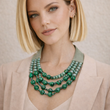 Becca Green Chunky Beaded Magnetic Collar Necklace
