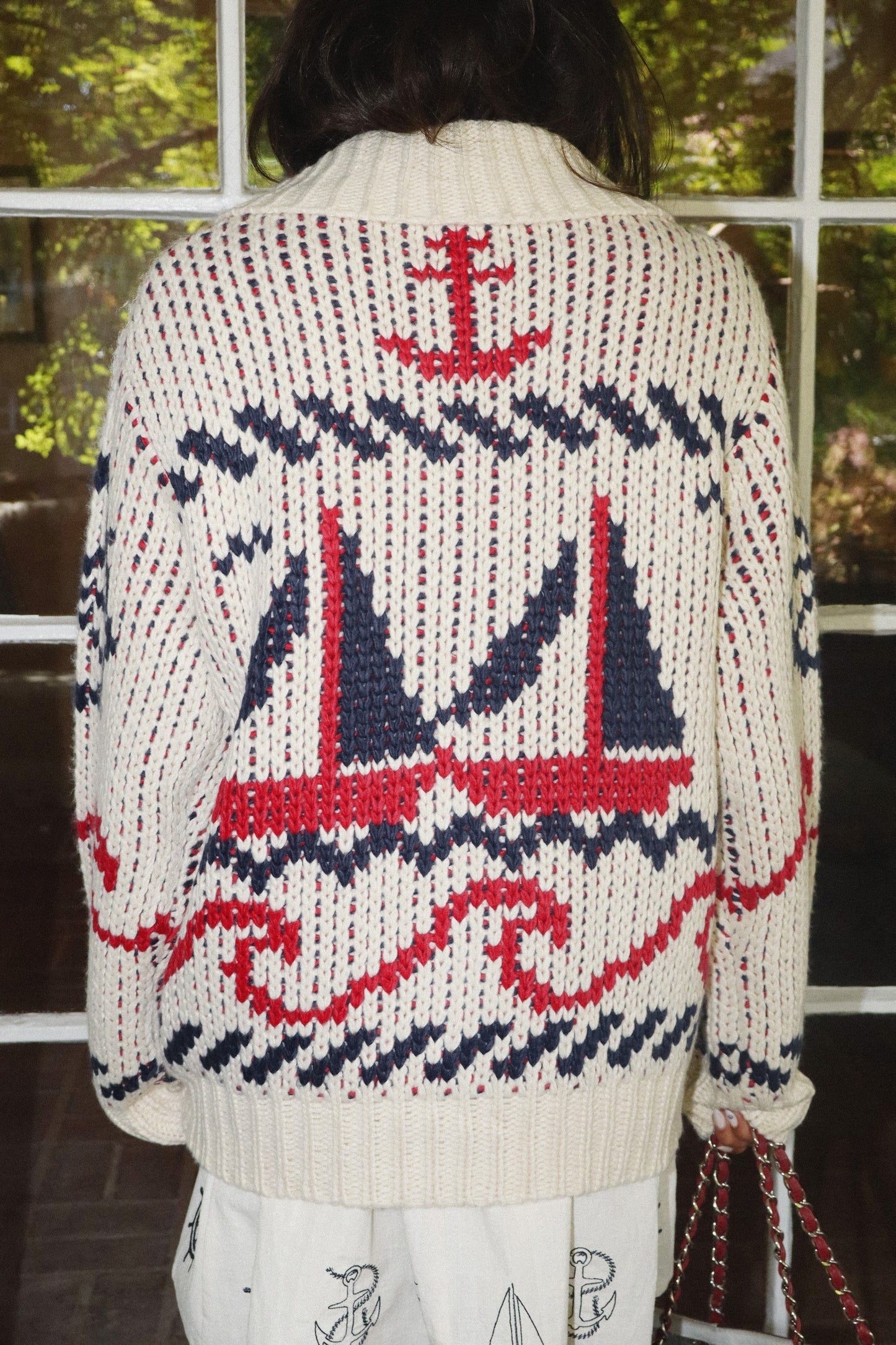 Ready Or Yacht Ivory Nautical Cardigan