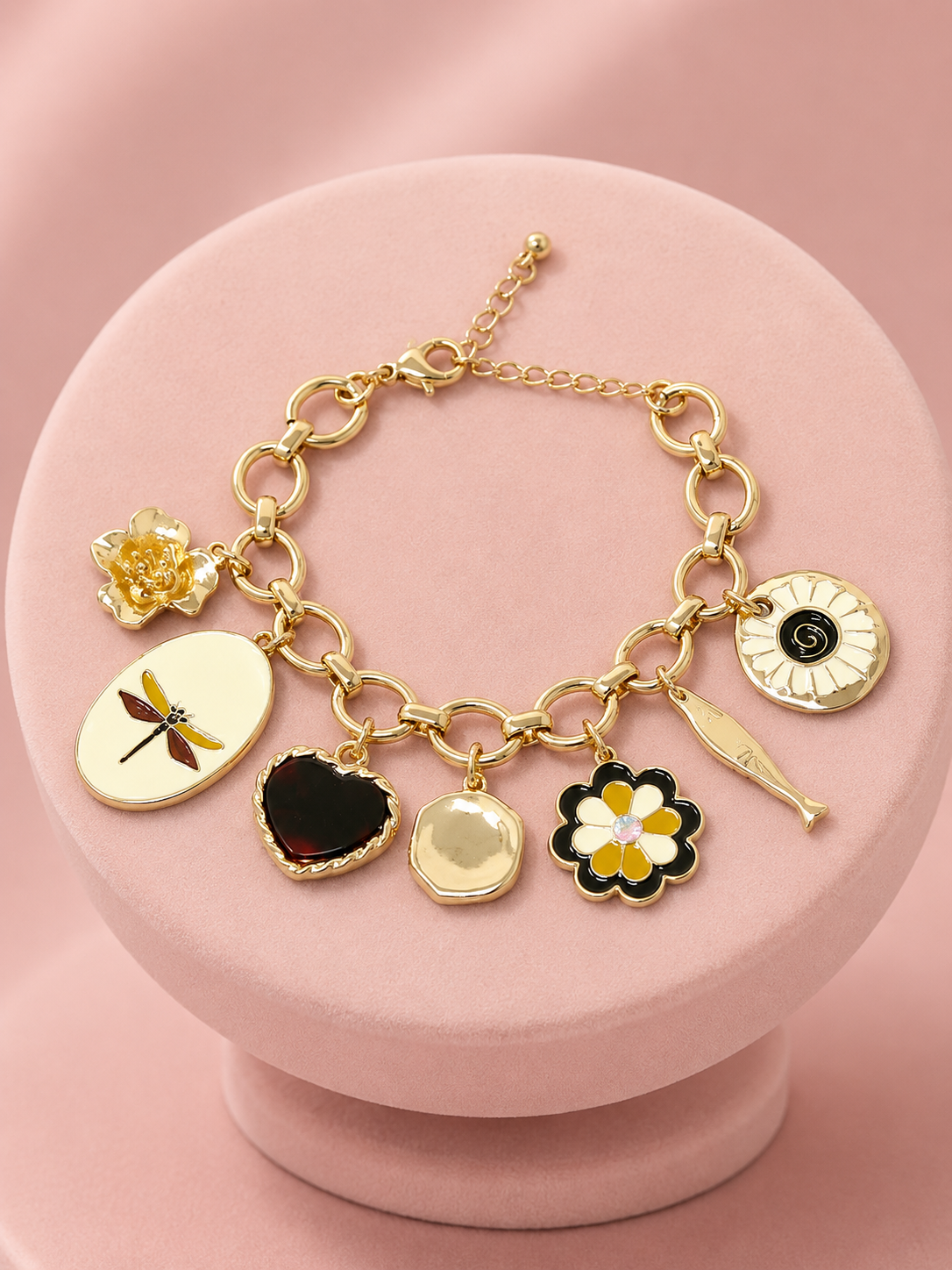Flight of The Dragonfly Gold Charm Bracelet
