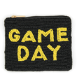 Black GAMEDAY Football Beaded Coin Pouch