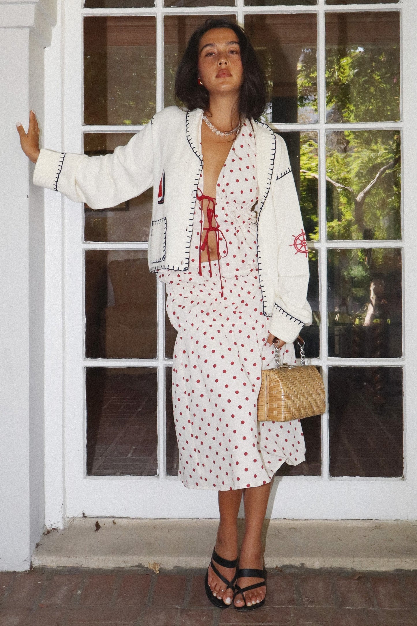 Anchors Aweigh Embroidered Patch Cardigan