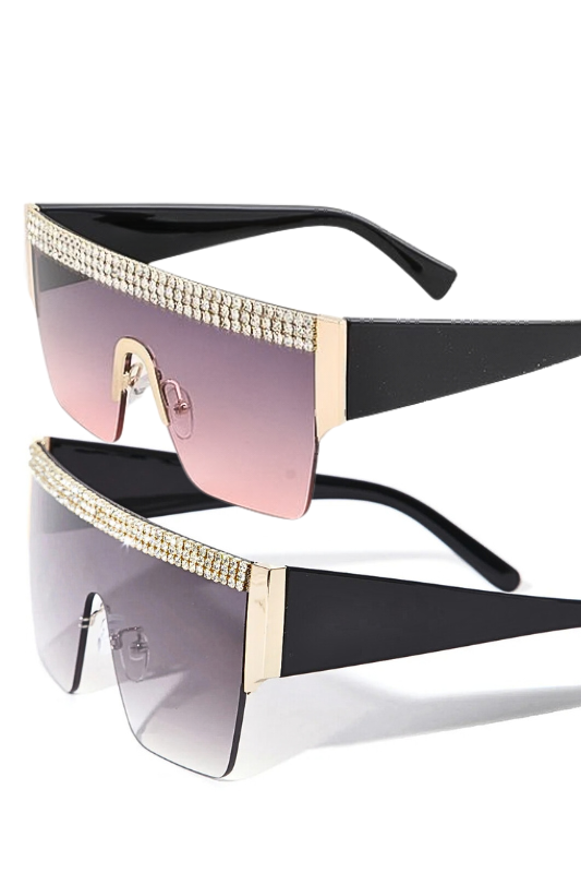 Rio Rhinestones In A Row Sunglasses