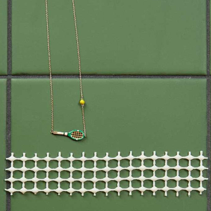 Court Couture Tennis Theme Pendant Necklace