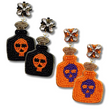 Pick Your Poison Seed Beaded Halloween Goth Earrings