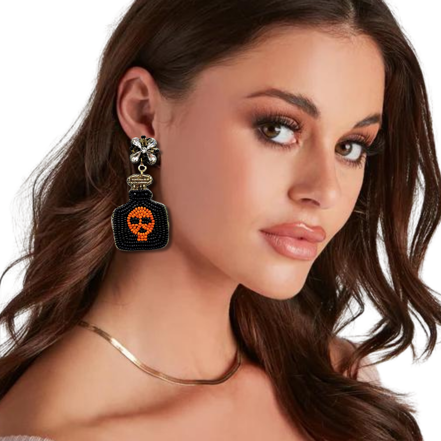 Pick Your Poison Seed Beaded Halloween Goth Earrings