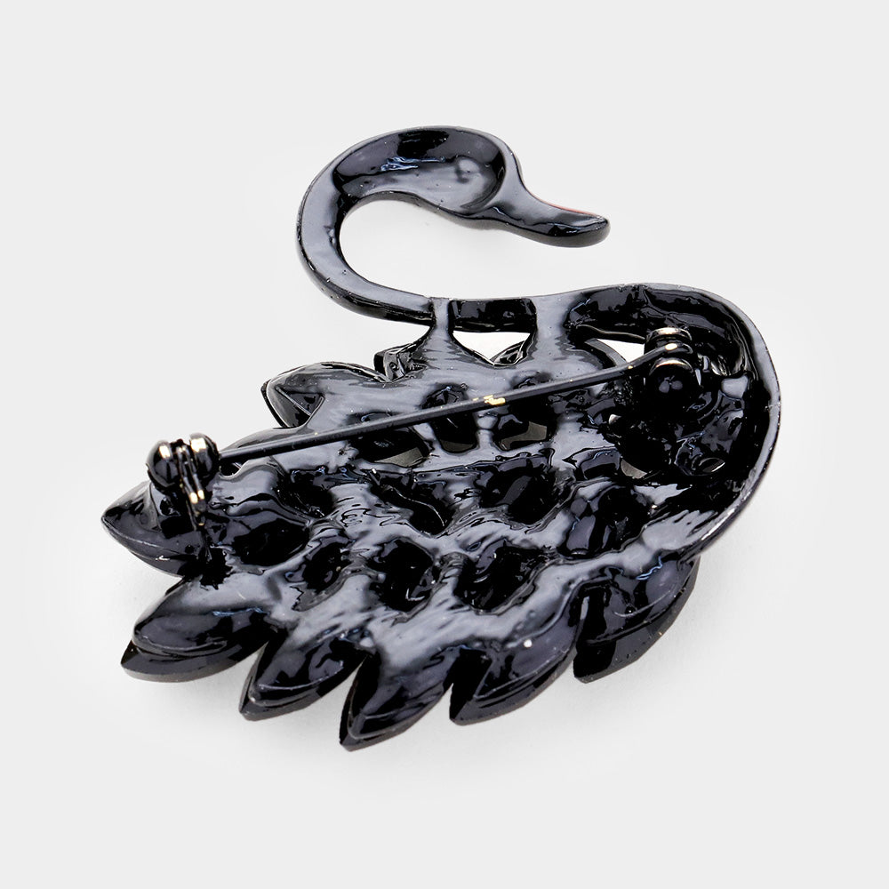 Swan Marquise Crystal Pin Brooch