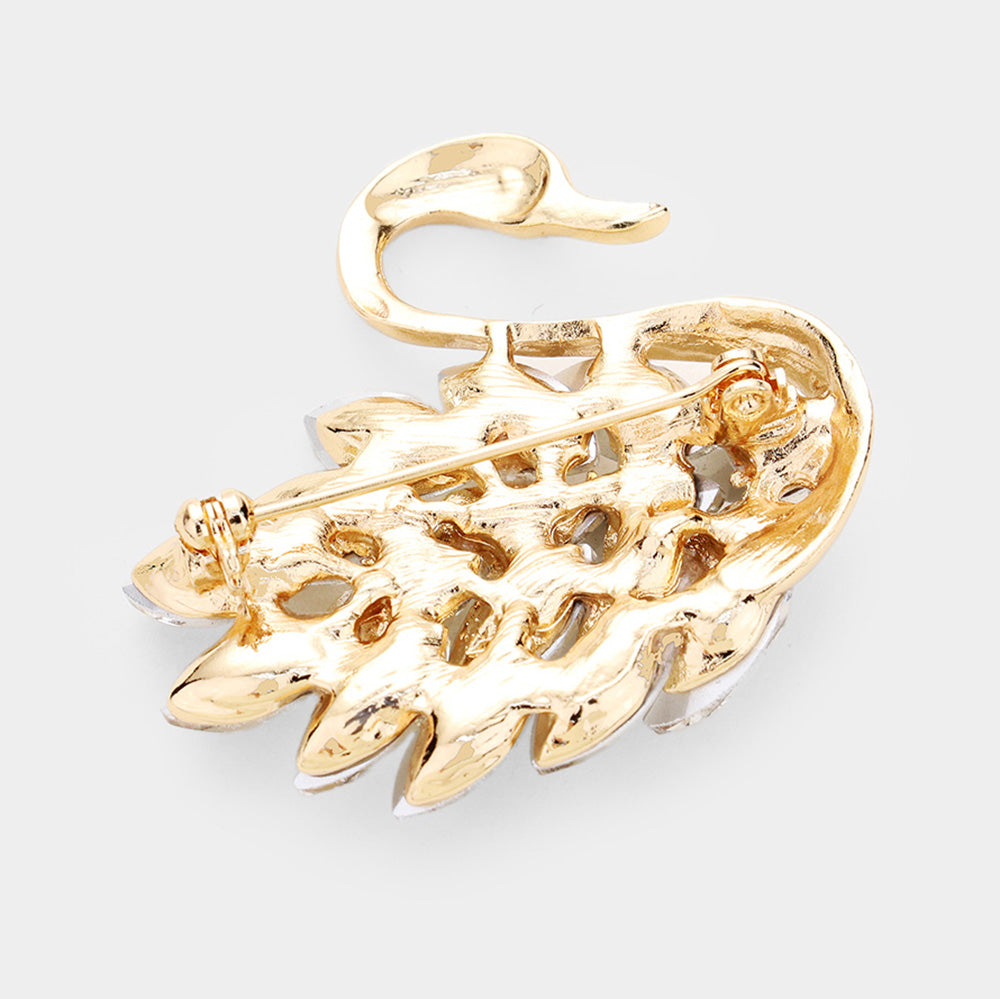 Swan Marquise Crystal Pin Brooch