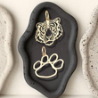 2PC Gold Plated Tiger Paw Pendant Charms