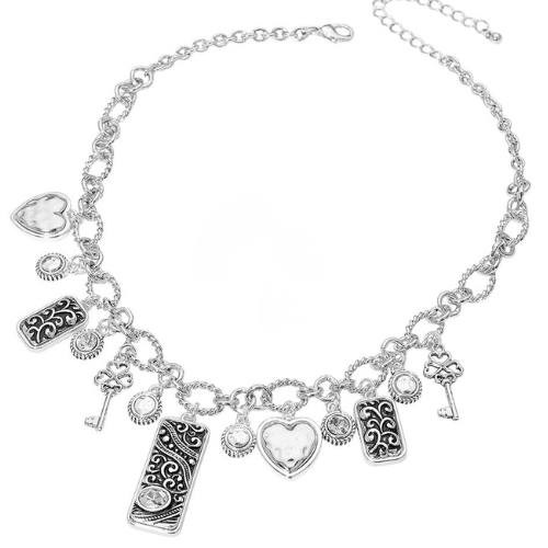 Key To Your Heart Silver Charm Necklace