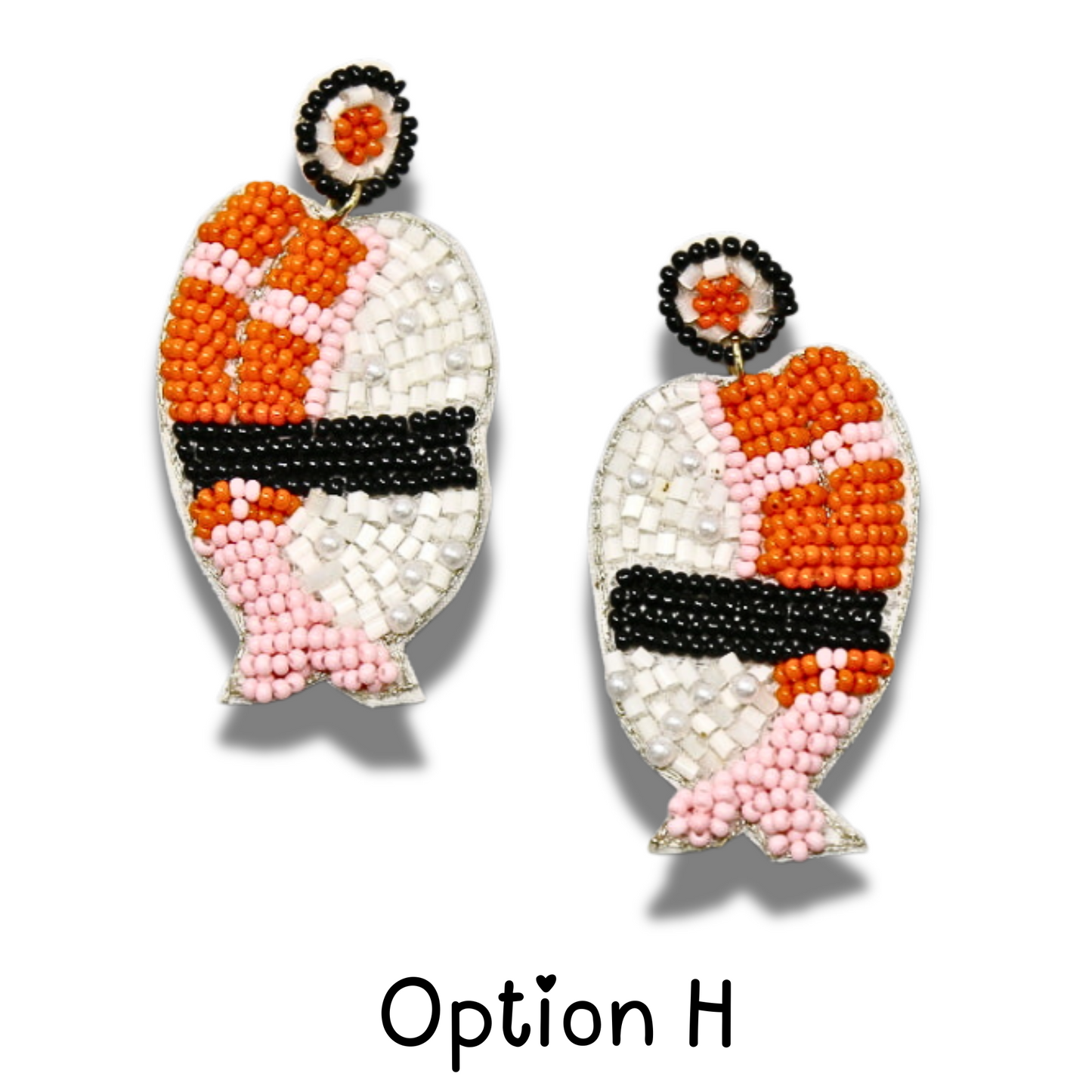 Japanese Sushi Food Theme Seed Beaded Earrings