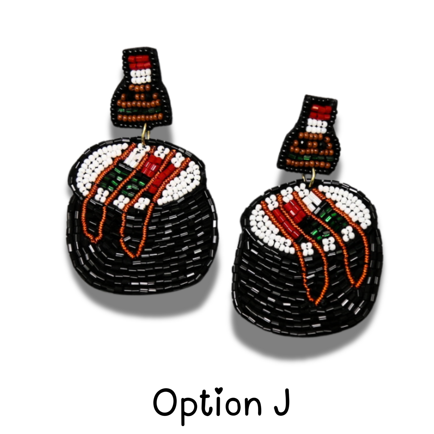 Japanese Sushi Food Theme Seed Beaded Earrings
