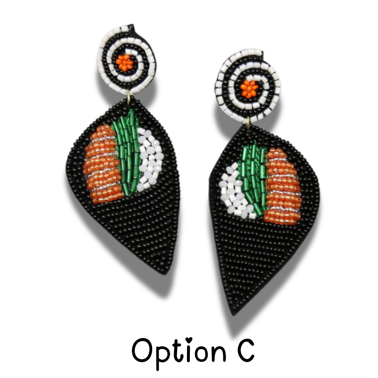 Japanese Sushi Food Theme Seed Beaded Earrings
