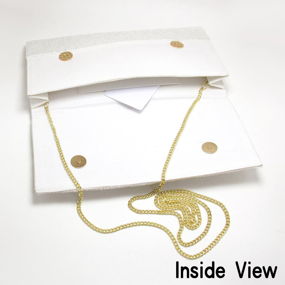 Mardi Gras Beaded Message Clutch Crossbody Bag