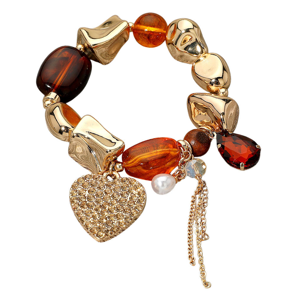 Have a Heart Pebble Stone Stretch Bracelet
