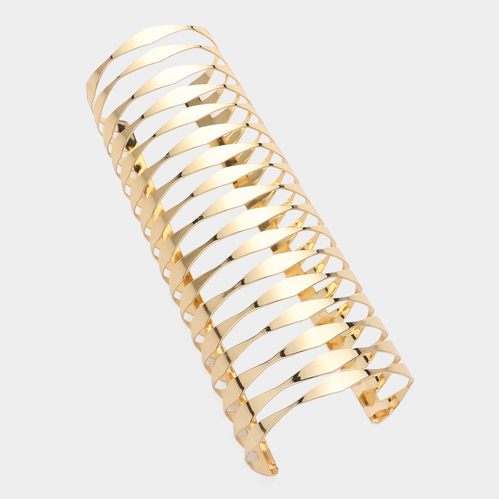 Geometric Gold Statement Arm Cuff Bracelet