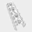 Crystal Sparkle Silver Statement Arm Cuff Bracelet