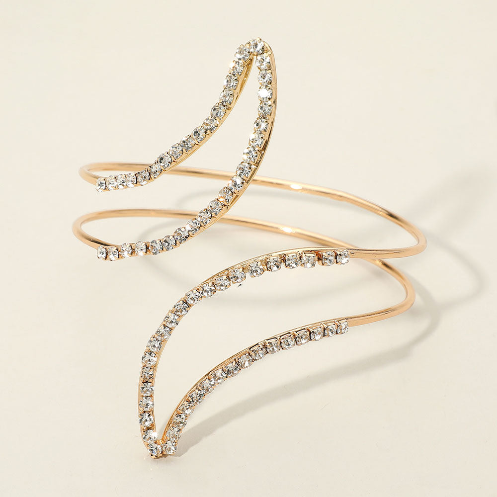 Crystal Sparkle Gold Arm Cuff Bracelet