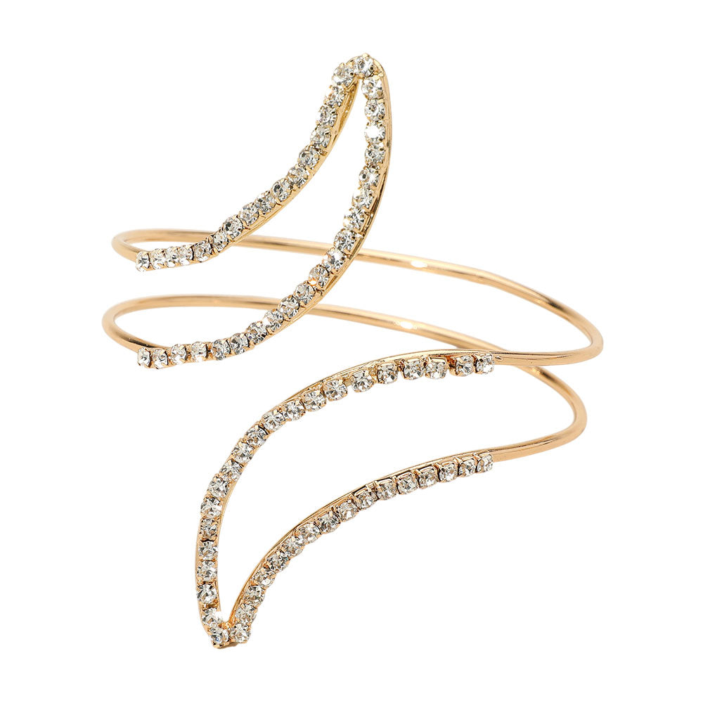 Crystal Sparkle Gold Arm Cuff Bracelet