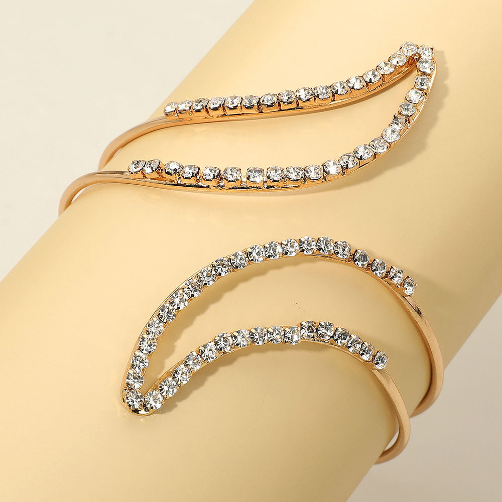 Crystal Sparkle Gold Arm Cuff Bracelet