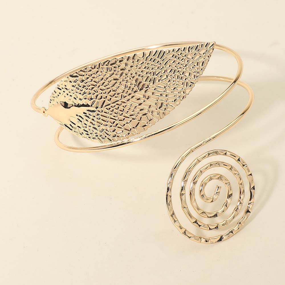 Leaf in The Wind Gold Arm Cuff Bracelet