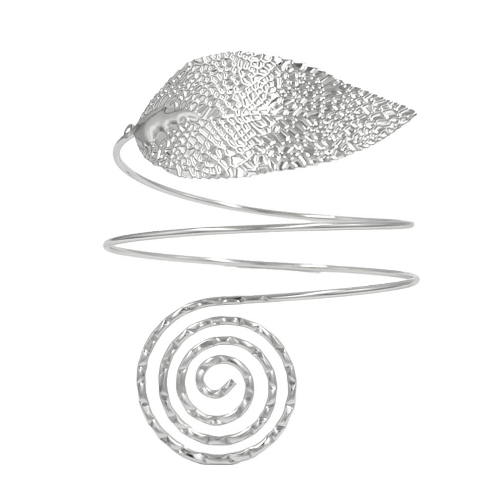 Leaf in The Wind Silver Arm Cuff Bracelet