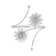 Double Flower Silver Arm Cuff Bracelet