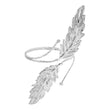 Double Leaf Silver Arm Cuff Bracelet