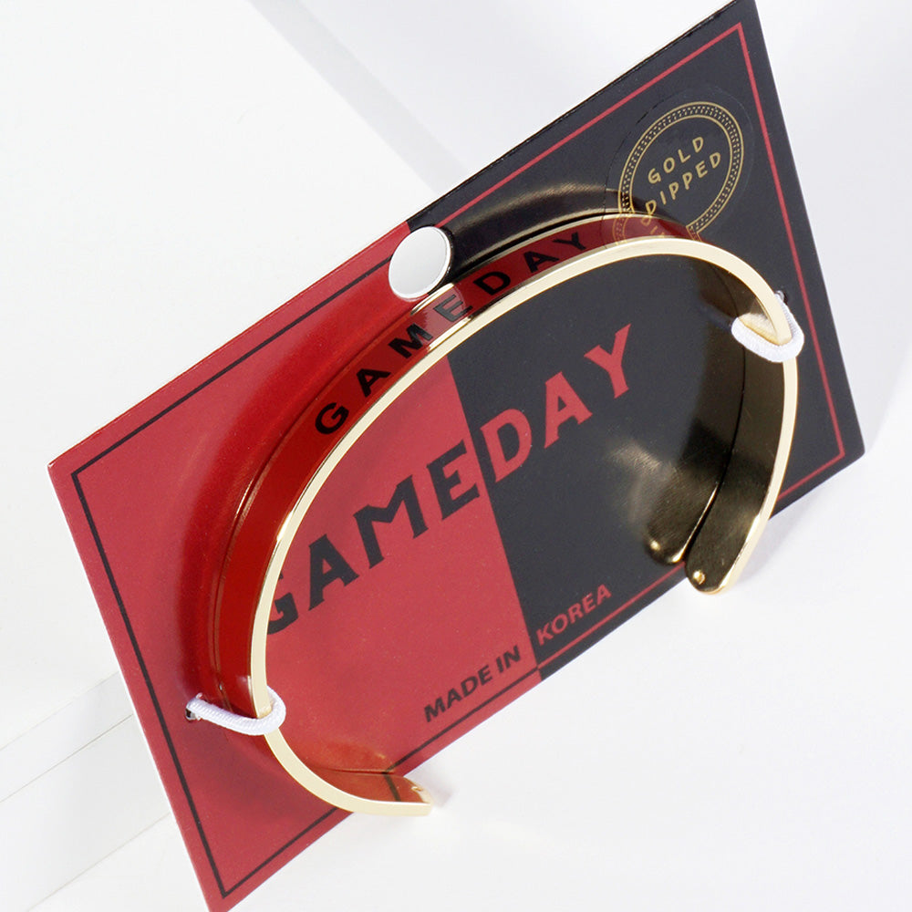 GAMEDAY 18K Gold Dipped Enamel Garnet Black Team Bracelet